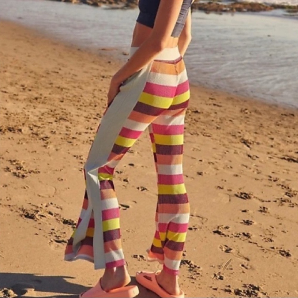 Free People Melody Kick Flares Yoga Pants Striped